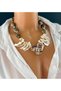 Acrylic Aura Terra Design Necklace with Flower Accessories, Flower Necklace, Necklace - 3