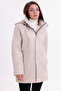 Women's Stone Fur Lined Removable Hood Water and Windproof Hooded Regular Winter Coat & Jacket & Parka - 3