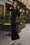Patterned Long Knitwear Dress R7148 Black - 3