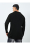 Men Black Long Sleeve Polo Knit Sweater - 4