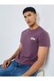 Men Purple Embroidered Chest Logo T-Shirt