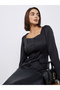 Black Sweetheart Neck Blouse