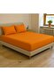 Orange Double Bed Sheet+Pillow Set 100% Cotton - 3
