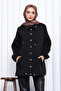 Black Jacket with Snap Detail and Pockets