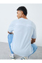 Light Blue Embroidered Oversized T-Shirt