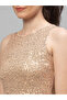 Women Gold Embellished Round Neck Top - 5
