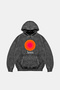 Aura Printed Oversized Unisex Washable Black Hoodie