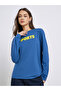 Blue Contrast Slogan Print T-Shirt - 3