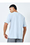 Light Blue Graphic Print Oversized T-Shirt - 3