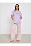 Foil Print Dropped Shoulder T-Shirt and Star Print Pyjama Set