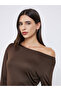 Brown Asymmetric Neck Slim Fit T-Shirt - 3