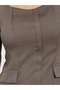 Brown Sweetheart Neck Blouse - 3