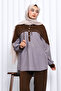 Brown Shirt Paneled Pants Suit - 3