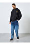 Oversize heavy Fleece hoodie with Horse Print and Emb at front and back with Kangaroo pocket - 3