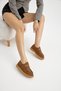 Women's Tan Thermo Sole Suede Look Lace-Up Casual Loafer - 3