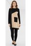 Women's Crew Neck Pocket Detailed Paneled Loose Tunic