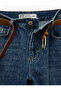 Regular Waist Spanish Flare Denim Trousers with Belted Pockets - Flare Jeans - 6