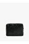 Zippered Knitted Patterned Makeup Bag