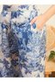 3-Pieces Toile Print Top, Longline Blazer and Trousers Set - 3