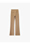 High Waist Stitching Detail Interlock Slim Fit Spanish Leg Sports Leggings - 3