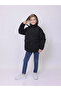 Removable Hooded Plush Lined Children's Gabardine Coat - Can - 3