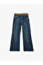 Regular Waist Spanish Flare Denim Trousers with Belted Pockets - Flare Jeans - 4