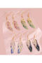 Gold Framed Color Changing Feather Earrings – Elegant Feather Model, Handmade with Kraft Card - 2