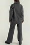 Women's Polo Neck Sweater Pants Knitwear Two-Piece Set - 4