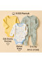 Baby Long Sleeve Snap-On Romper Bodysuit 3-Piece 100% Cotton (3 Months, 6 Months)