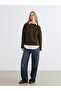 Xside Khaki Crew Neck Women's Knitwear Sweater - 2