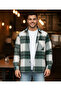 Single Pocket Detailed Plaid Textured Cashmere Cotton Button-Down Collar Winter Lumberjack Shirt