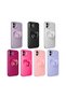 iPhone 11 Compatible Camera Protected Glitter Pop Socket Luxury Senk Koton Socket Case-Lilac - 3