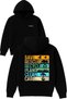 Rescue Plant Design Printed Oversized Black Hooded Sweatshirt