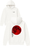 Henna Moon Design Printed Oversized White Hooded Sweatshirt
