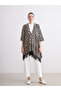 Vizyon New Season Leopard Patterned Oversized Women's Knitwear Poncho - 2