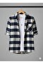 Single Pocket Detailed Plaid Textured Cashmere Cotton Button-Down Collar Winter Lumberjack Shirt - 2