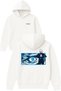 White Hair Anime Design Printed Oversized White Hooded Sweatshirt