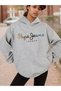 Women's Gray Pepe London Printed Hooded Hoodie Sweatshirt