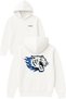 Blue Flame Tiger Design Printed Oversized White Hooded Sweatshirt