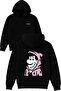 Man of Adventure Design Printed Oversized Black Hooded Sweatshirt