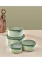Storage Container Round Set of 4 with Soft Lid Green Food Freezer Food Container