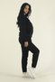 Women's Winter Cotton Puff Fabric Crew Neck Jogger Tracksuit Set - 5