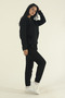 Women's Winter Cotton Puff Fabric Crew Neck Jogger Tracksuit Set - 2