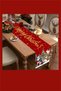 Extra Long Christmas Tablecloth |   Polyester Christmas with Burgundy / Gold / Green / Grey / Brown Options - 4