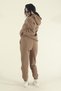 Women's Winter Cotton Puff Fabric Side Pocket Hooded Jogger Tracksuit Set - 3