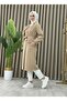 Bondit Women's Trench Coat with Fabric Pockets and Belt