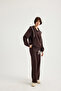 Hooded 3 Thread Ş Fleece-Lined Tracksuit Set with Assertive Print and Zipper Detail - 4