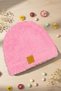 Children's Plush Beanie with Smiling Face Sticker Newborn Baby Welsoft Windproof Hat Winter Plush Beanie - 2