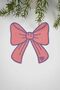 Ribbon-Shaped Salmon Pink Fabric Lilac Embroidered Cocktail Napkin 1 Piece