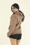 Women's Winter Cotton Puff Fabric Kangaroo Pocket Hooded Sweatshirt - 4